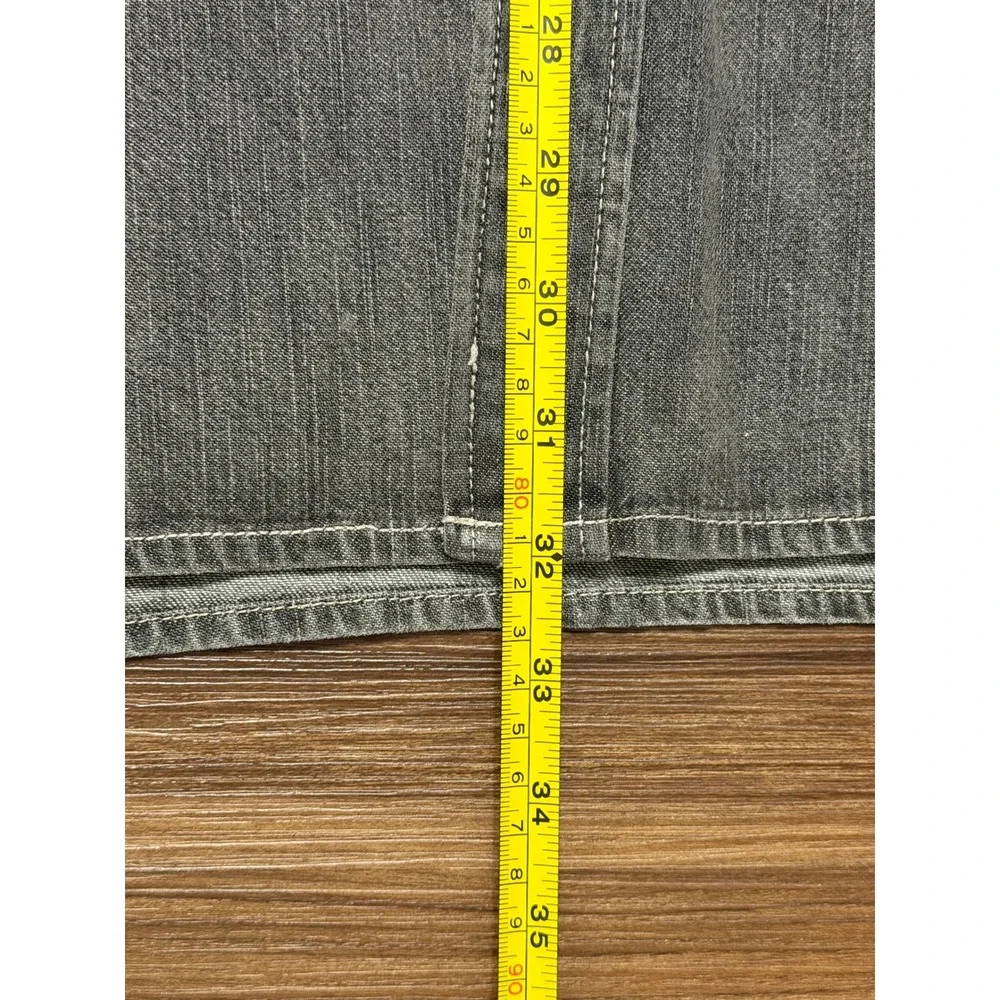 Levis Mens Faded Gray Denim Button Down Shirt Long Sleeve Workwear Sz XL